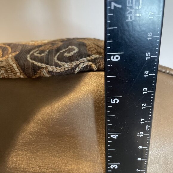 Caribbean Joe Shoulder Handbag Tote Brown Floral Tapestry Faux Leather Trim Boho - Picture 9 of 14